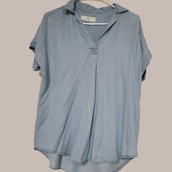 Boho/minimalist collared vintage style causal shir - Picture 1 of 3